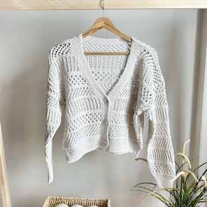 Summer Knitted Cardigan, gift for mom, stylish cardigan, crochet cardigan, gift for her, Knit Cardigan