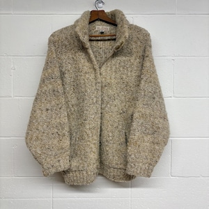 Bonda Pure Wool Zip Up Cardigan, Made in Yarmouth Nova Scotia Canada, Fisherman Core